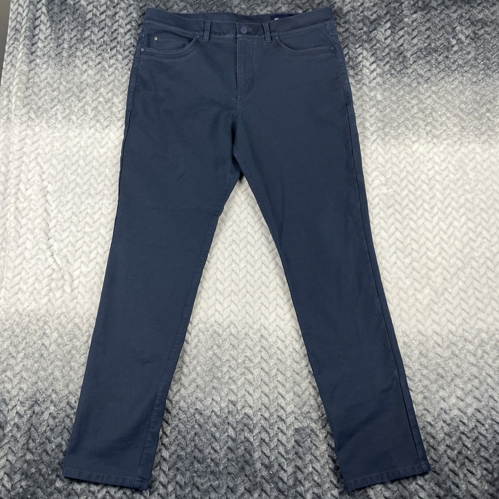 Mizzen Main Pants Men's Tag 34 36x32" Navy Blue 5 Pocket Chino Performance